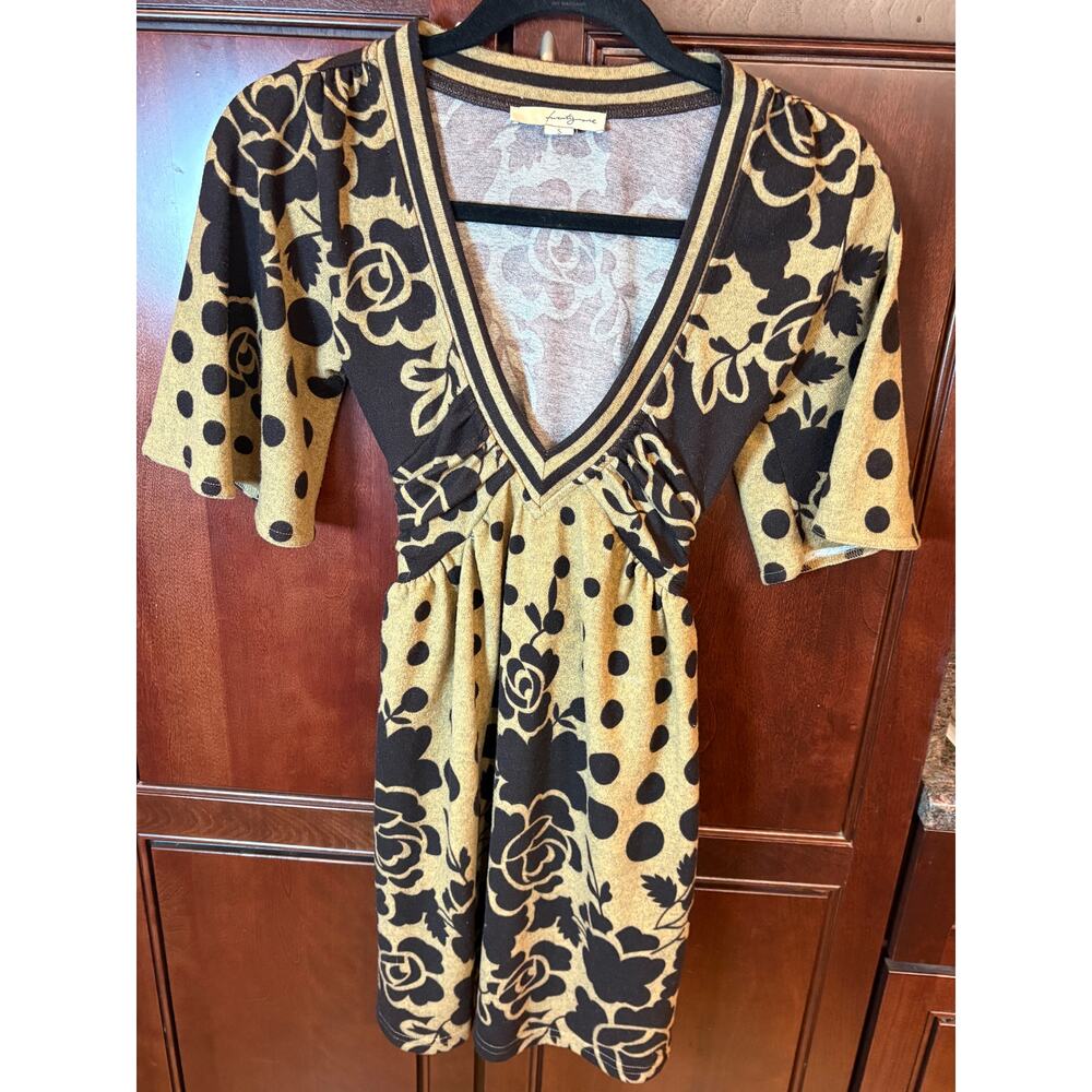 Twenty One Vintage Sweater Babydoll Tan Brown Dress Size S